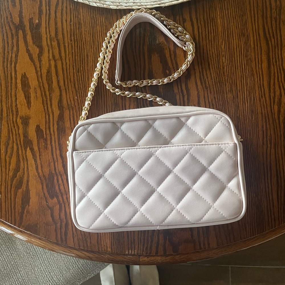 Vintage Giani Bernini Quilted Crossbody Bag - Pale Pink